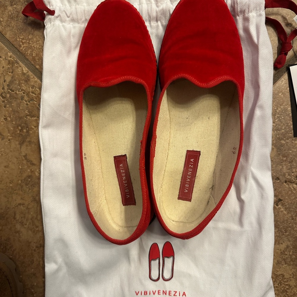 Venezia Women's Red Velvet Shoes